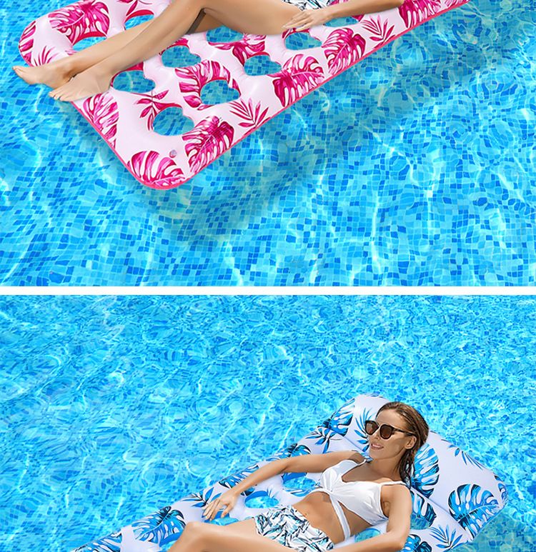 Inflatable Pool Lounge Chair With Armrests & Mesh Seat - Floating Water Hammock For Swimming Beach & Lake (Quick-Dry Heavy-Duty PVC Portable Design)_voghion.com