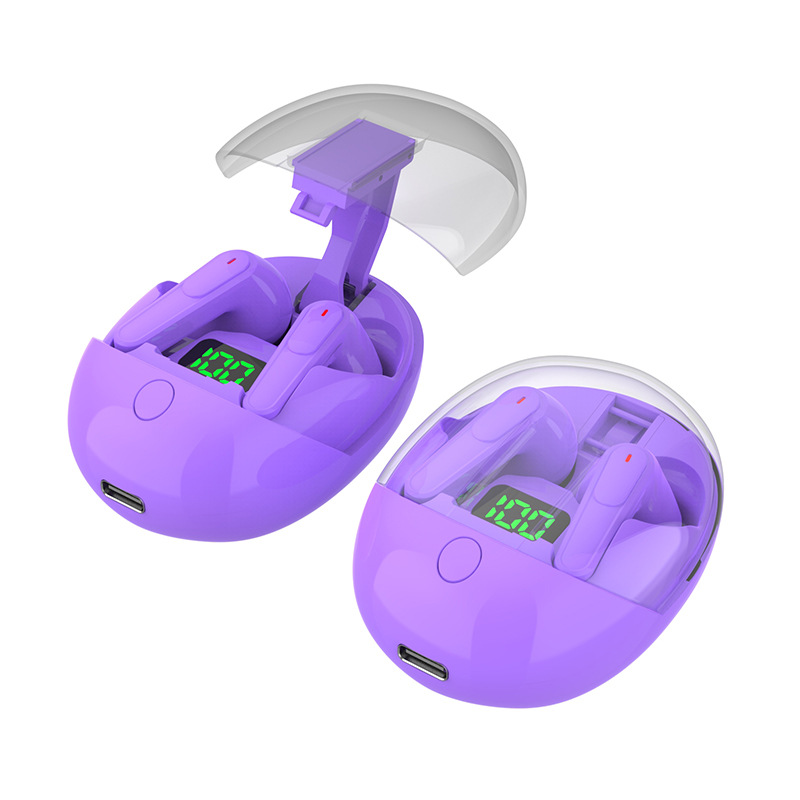 Pro One Click Open Cover alacsony fogyasztású átlátszó tok digitális kijelzővel ellátott mini Bluetooth fülhallgató_voghion.com
