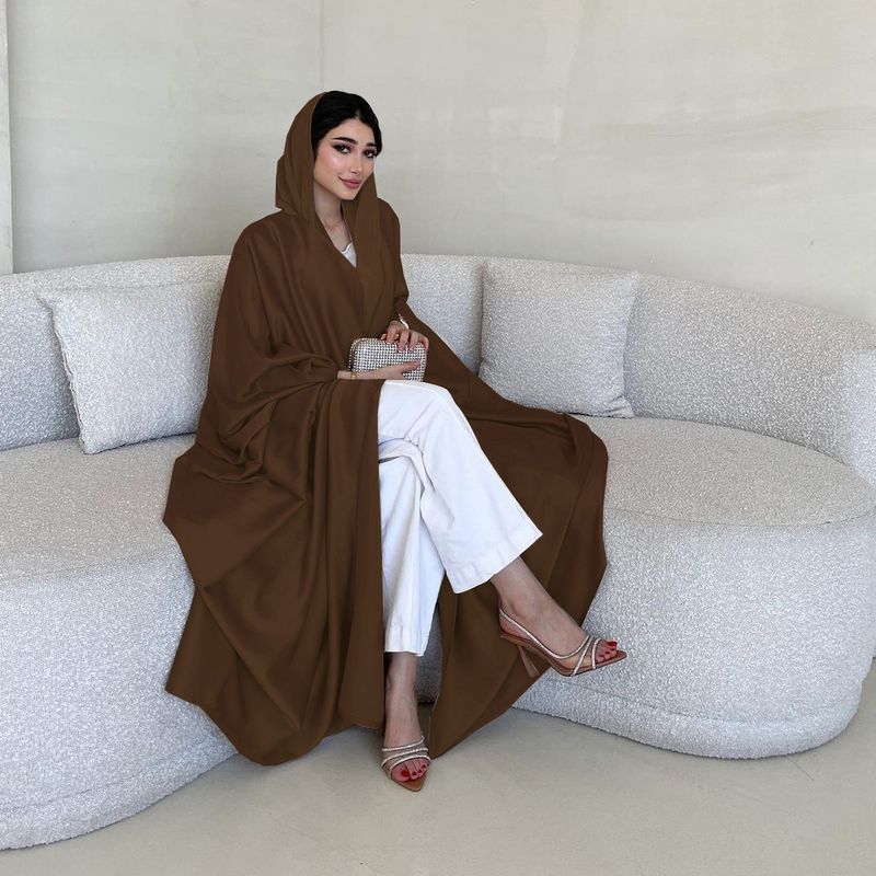 Damenbekleidung Abaya Muslim Bescheidener Mantel Mode Weich Geschmiedet Fledermausärmel Robe Damenbekleidung_voghion.com