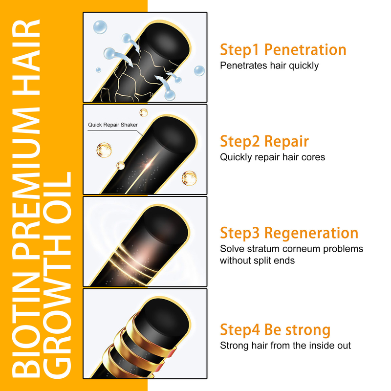 EELHOE Biotin Dense Hair Essence Oil Dziļi mitrina galvas ādu, Masāžas rūpējas par biezu, mīkstu un gludu matu kopšanu_voghion.com