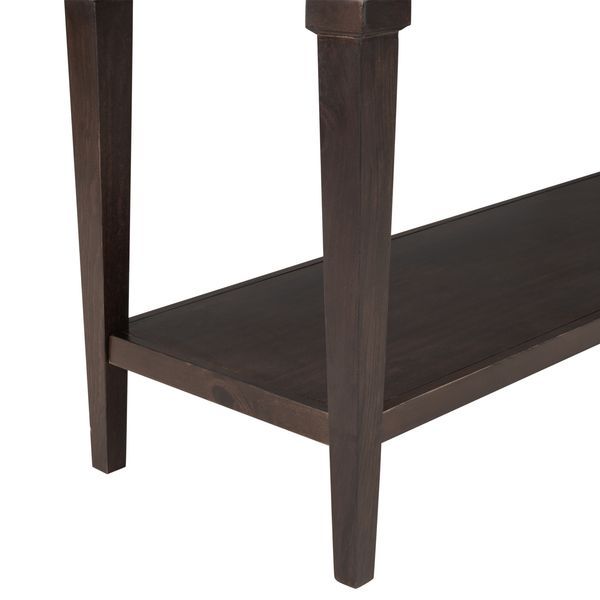 TREXM Classic Retro Style Console Table With Three Top Drawers And Open Style Bottom Shelf, Easy Assembly (Espresso)_voghion.com