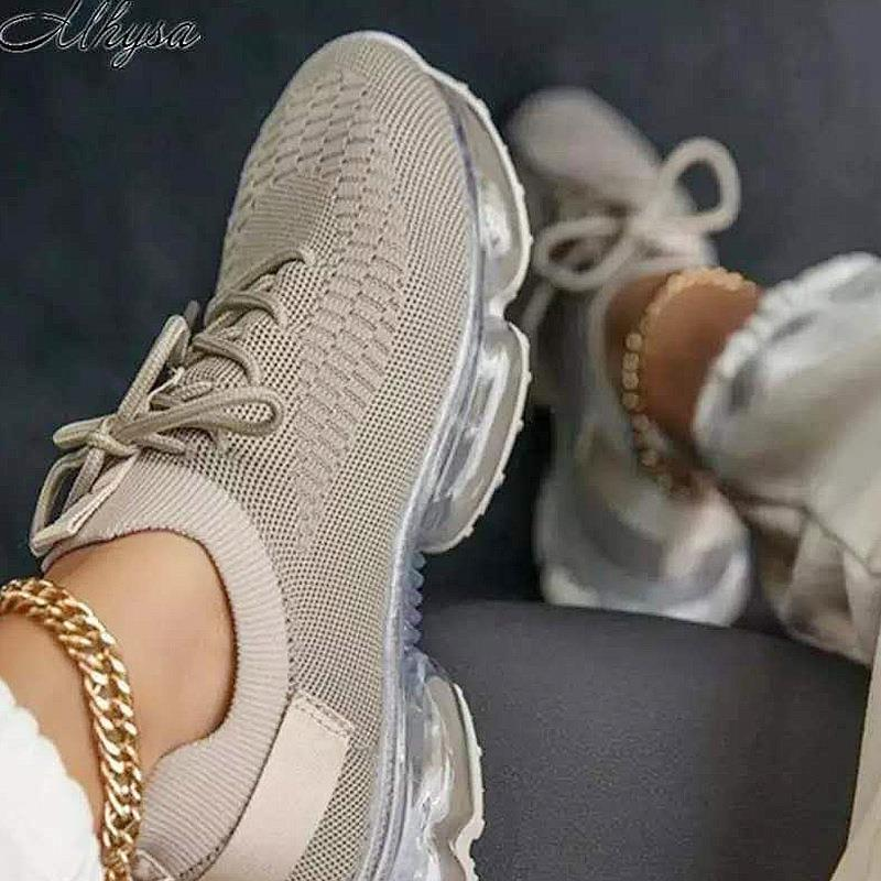 Luchtkussenzool met verhoogde hoogte aan de binnenkant Trendy nieuwe zomer mesh ademende casual sportschoenen voor dames Oversized_voghion.com