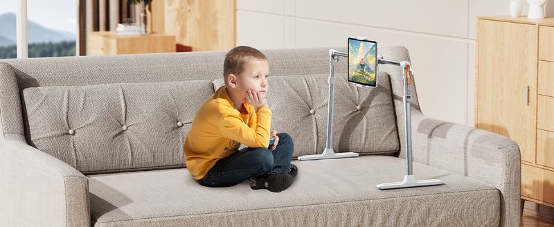Earphone Tablet Stand Holder For Bed, Adjustable Width And Height, Compatible With IPhone, Samsung, IPad Air Or Other_voghion.com