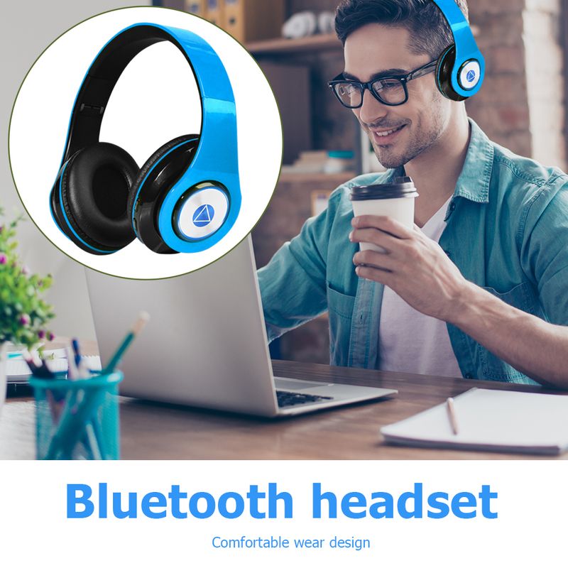 Bluetooth Rechargeable Headset Earphone Wireless Folding MIC Over-Ear Headphone_voghion.com