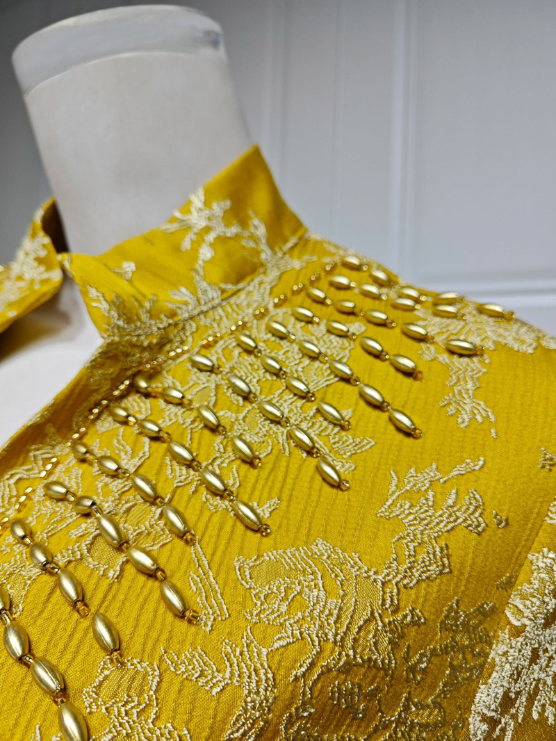 Women's Clothing Muslim Evening Gown Jacquard Embroidery Dress Beading Fashion Kaftan Arabian Dubai Robe_voghion.com
