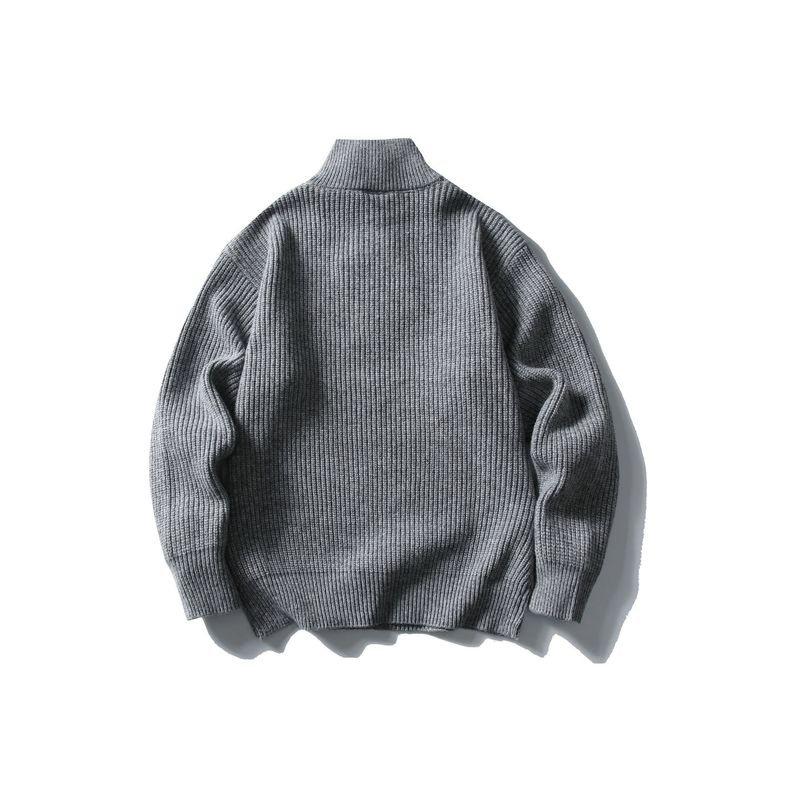 Maglione con collo alto e mezza zip 2025 per uomo, stile casual, base pullover, maglieria autunnale e invernale_voghion.com