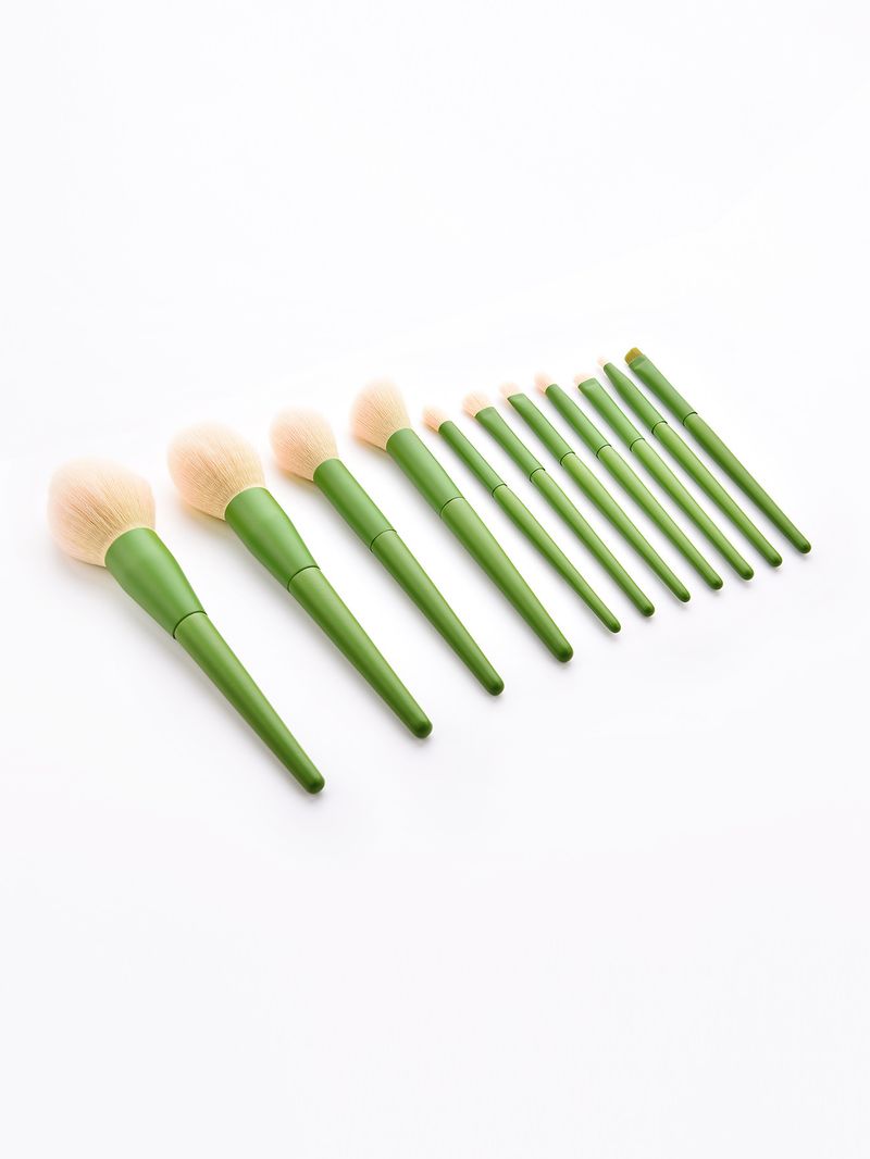 11-tlg. Grünes Make-up-Pinsel-Set Professionelles Make-up-Pinsel-Set für das Gesicht FINDCOLOR Direktverkauf ab Werk_voghion.com