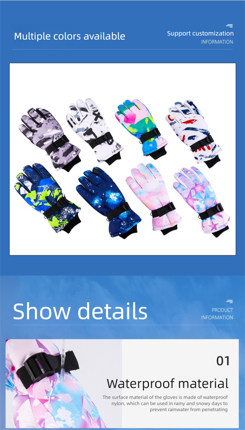 Premium Neue Erwachsene Winter Warme Ski Mode Graffiti Fleece Gefüttert Verdickte Unisex Fahrradhandschuhe_voghion.com