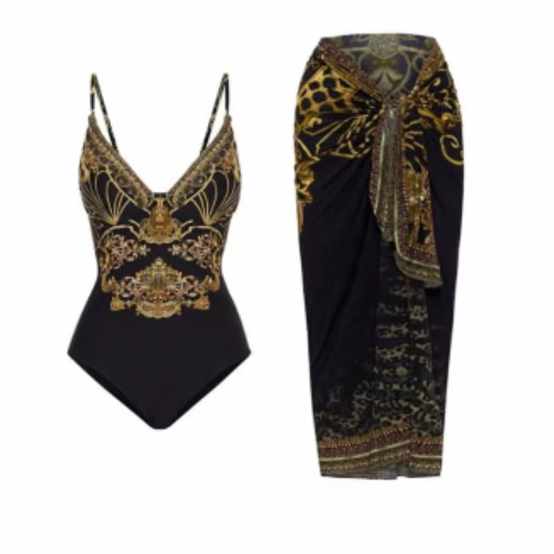 Roupas femininas personalizadas com estampas multicoloridas, calças e saias que cobrem o quadril, trajes de banho de comércio exterior europeu e americano_voghion.com