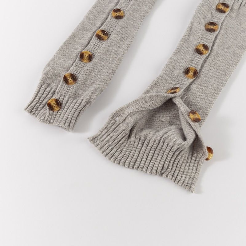 Calentadores de piernas de punto dividido para mujer, botas calcetín de canalé grueso, accesorios de capas de invierno inspirados en el Y2K_voghion.com