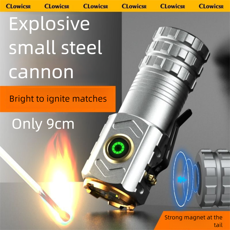 Mini New Professional Grade Strong Light Super Waterproof Black Technology Original Magnetic Flashlight_voghion.com