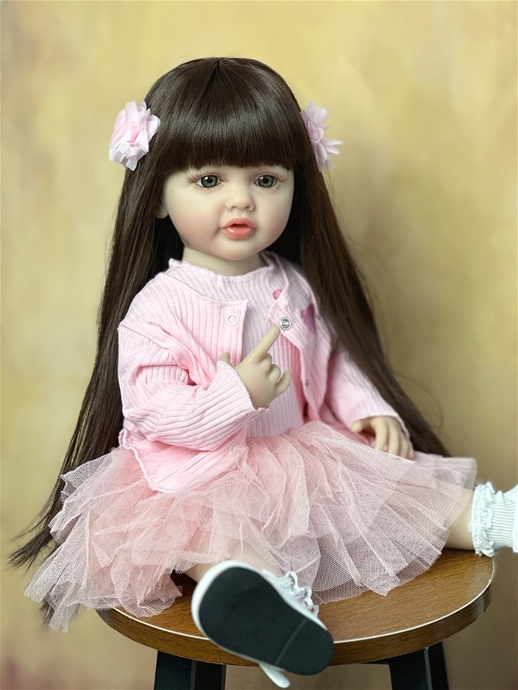 Täispehmest silikoonist keha Reborn Baby Girl nukk, 55 cm 22 tolli realistlik printsess väikelapse Bebe vannimänguasi sünnipäevakingitus_voghion.com