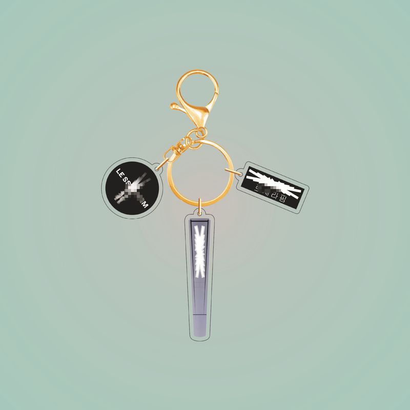 Straykids schwarzer BTS Itzy Twice Acryl-Schlüsselanhänger mit Lichtanhänger_voghion.com