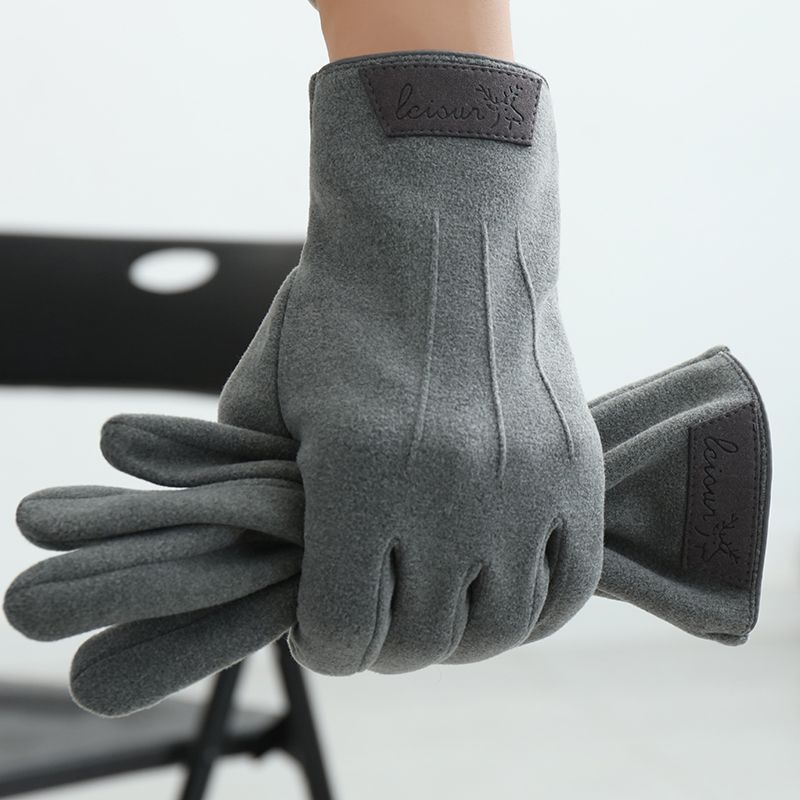 Deutsche Samthandschuhe Herren im Winter, warm, kältebeständig, winddicht, langlebig zum Radfahren und Autofahren, beheizter Samt, dick_voghion.com