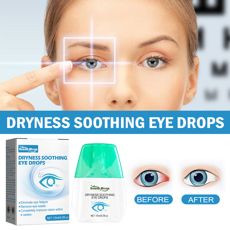 South Moon Dry Soothing Eye Drops Relieve Eye Fatigue, Dry Eyes, Red Eyes and Blurred Vision Eye Care Solution_voghion.com