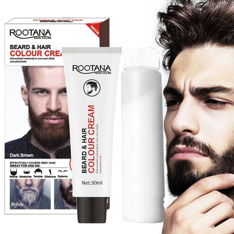 Einfaches Haarfärbemittel für Männer mit schwarzem Bart, Farbshampoo zur dauerhaften Verdunkelung der Haare_voghion.com