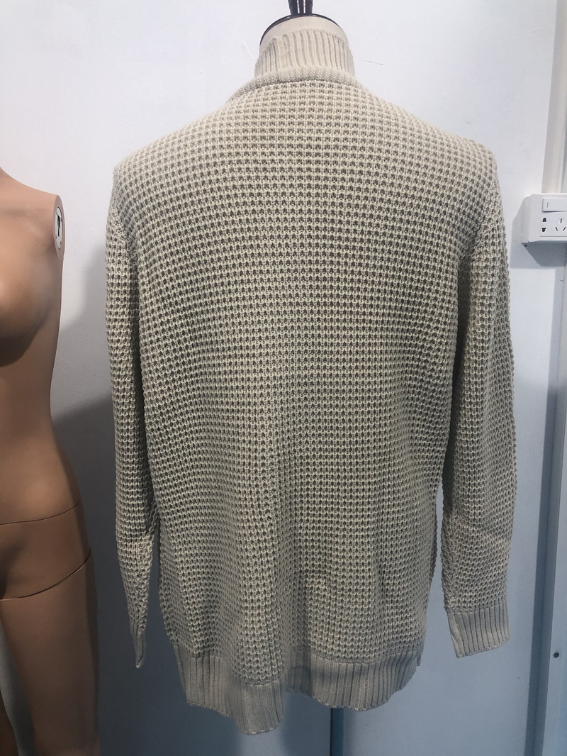 Capispalla da uomo in maglione lavorato a maglia con risvolto a maniche lunghe casual da uomo alla moda_voghion.com