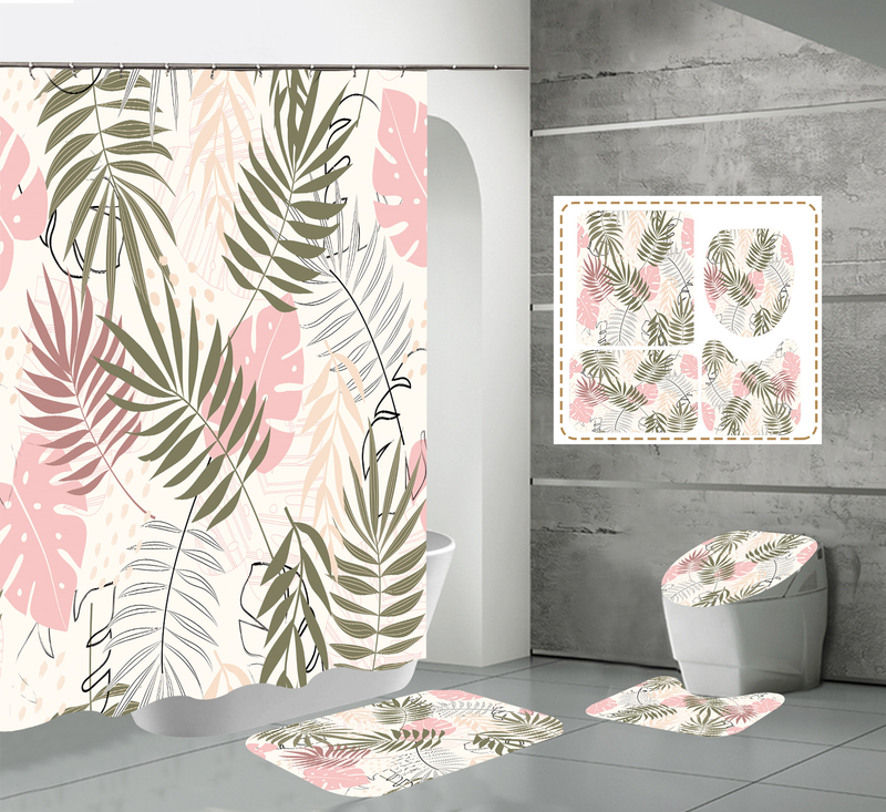 Nordic modern high-definition digital printing waterproof and anti fog polyester high-end hotel partition bathroom_voghion.com