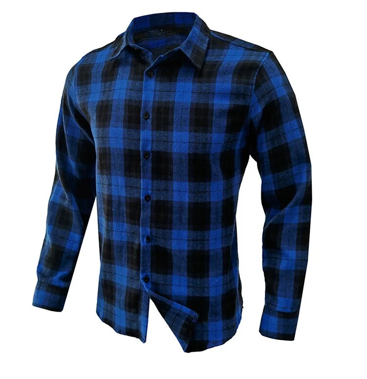 Frühling Herbst Neue Flanell Langarm Kariertes Hemd Männer Casual Lose Einreiher Revers Hemd Männlich Kostenloser Versand Artikel Für männer_voghion.com