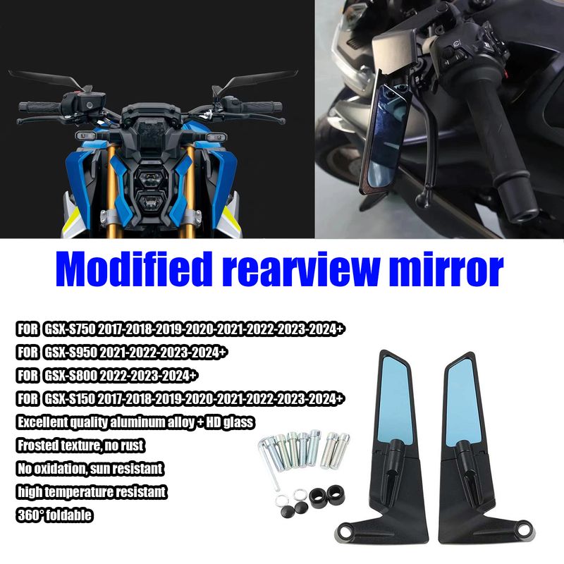 FOR GSX-S750/S950 GSX-S800 GSX-S150 2017-2024+ Motorcycle Mirror Wind Wing side Rearview Reversing mirror Motorcycle Accessories_voghion.com