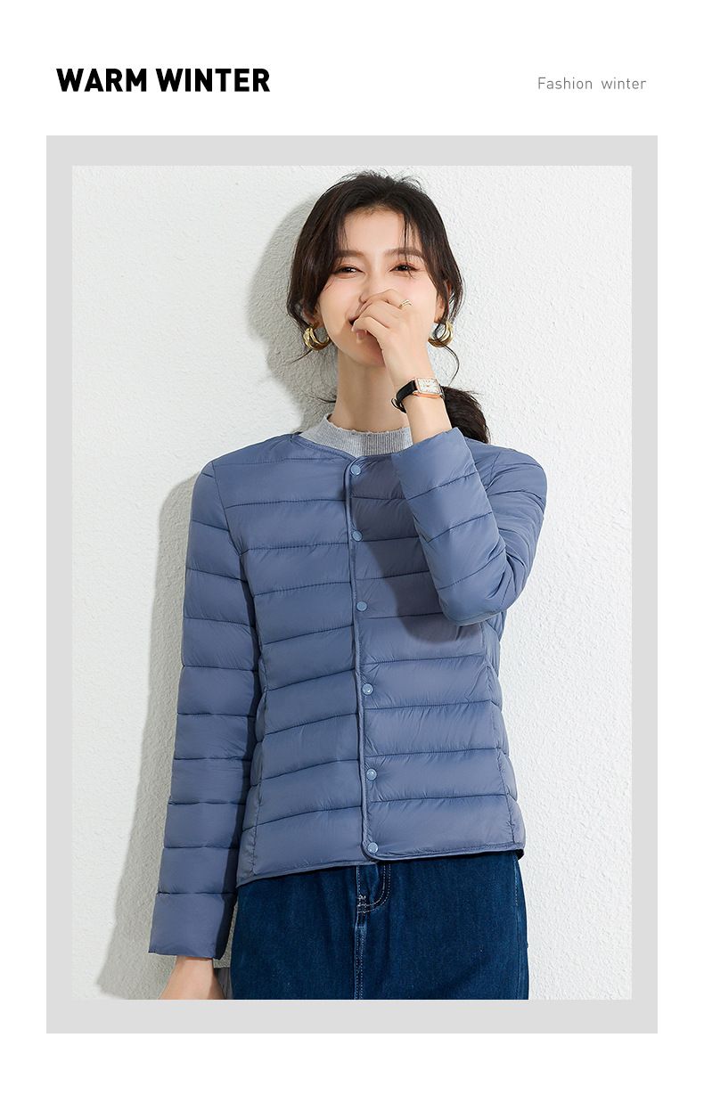 Women's Lightweight Round Neck Down Alternative Puffer Vest - Slim Fit Short Quilted Jacket For Layering & Warmth_voghion.com