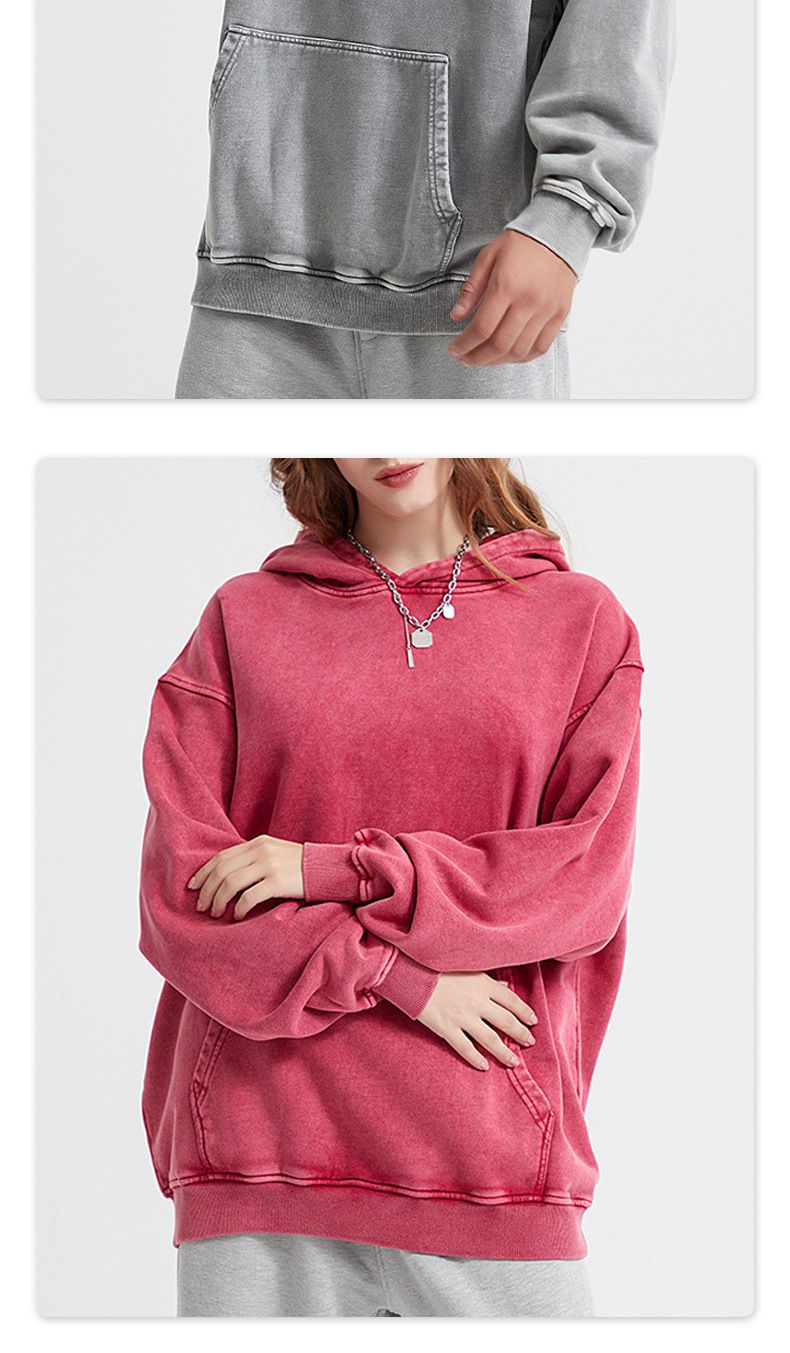 "Vintage Washed Hoodie - Heavyweight 350GSM Unisex Pullover With Distressed Wax Finish | Oversized Streetwear Essential"_voghion.com