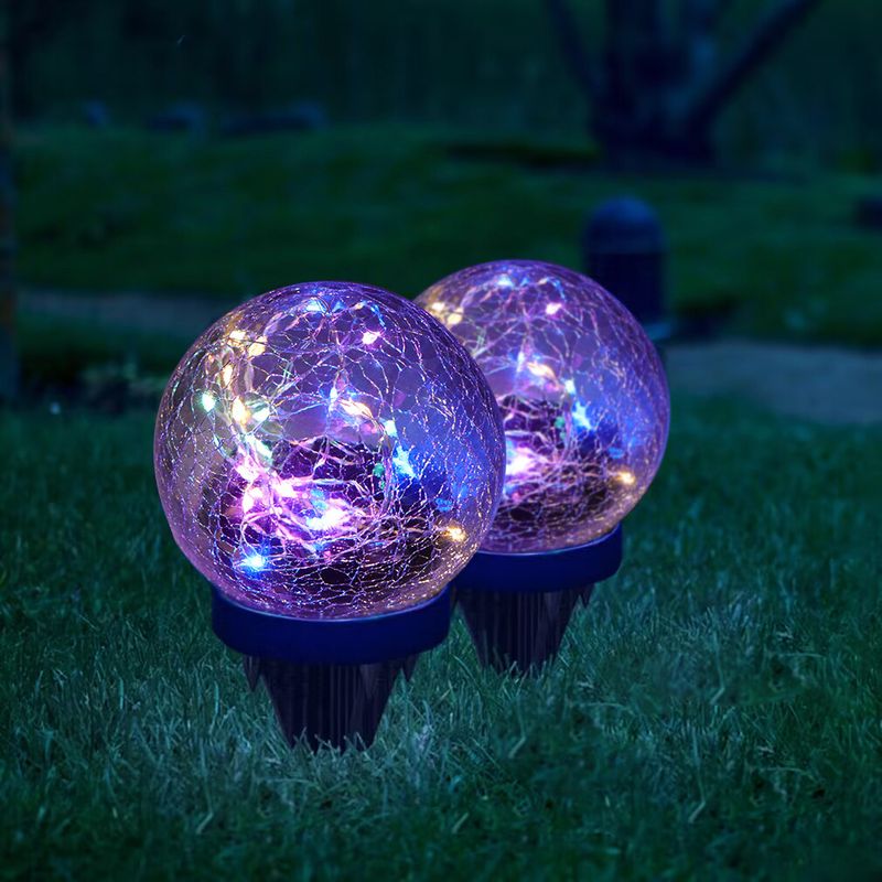 Luci solari in barattolo di vetro - Effetto vetro rotto, LED a 4 colori cangianti, Decorazione da appendere/appendere all'esterno impermeabile_voghion.com