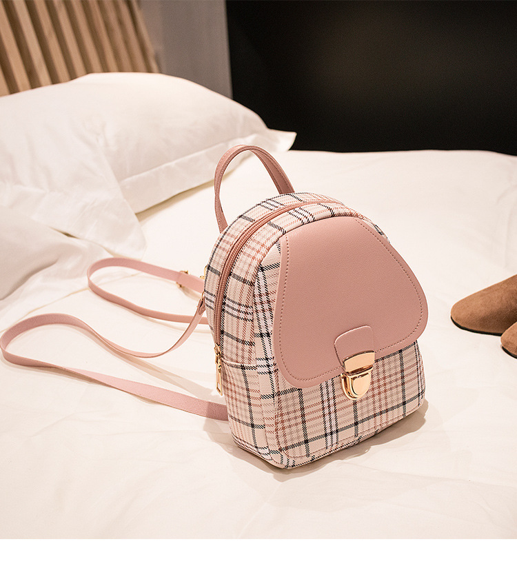 Bolso de mujer de PU 2023 nueva mochila a cuadros bolso de parachoques bolso de teléfono móvil diagonal de un solo hombro suministro de bolsa transfronteriza al por mayor_voghion.com