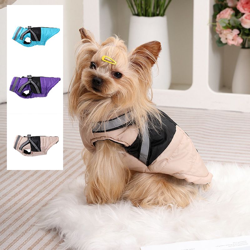 New Thickened Warm Dog Vest Autumn Winter, Reflective Pet Clothing For Small And Medium Dogs, Leash Harness Clothes_voghion.com