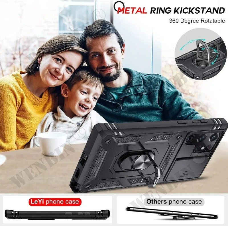 Hülle fir Samsung S24 Ultra S23 S22 S21 FE A54 A53 A34 A33 A15 A14 A13 A24 A25 Robust mat Kamera 360 Grad_voghion.com