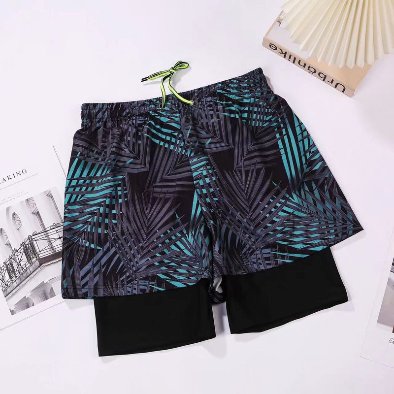 001 Men's 2024 New Adult Anti-Embarrassment Swim Trunks Large Size Quick-Dry Double-Layer Swimming Gear Full Set_voghion.com
