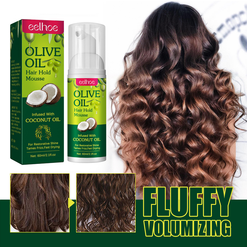Olive Oil Curly Hair Moisturizing Roll Protection Styling Durable and Anti Fury Mousse_voghion.com