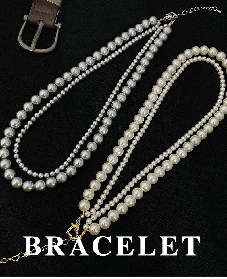Qingdao Jewelry Light Luxury Retro Shijia Zhengyuan Pearl Stacking Necklace Donna Moda Versatile Temperamento Collana Maglione Catena_voghion.com