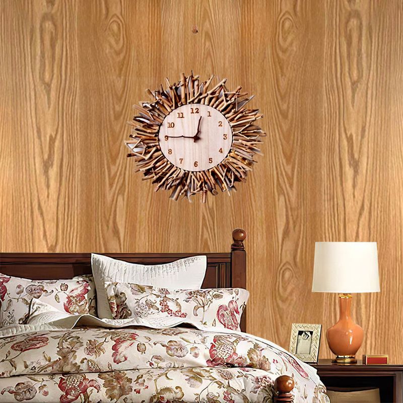 New Brown Wood Grain Self-Adhesive Home Decor DIY Wardrobe Renovation Background Wall PVC Wallpaper_voghion.com