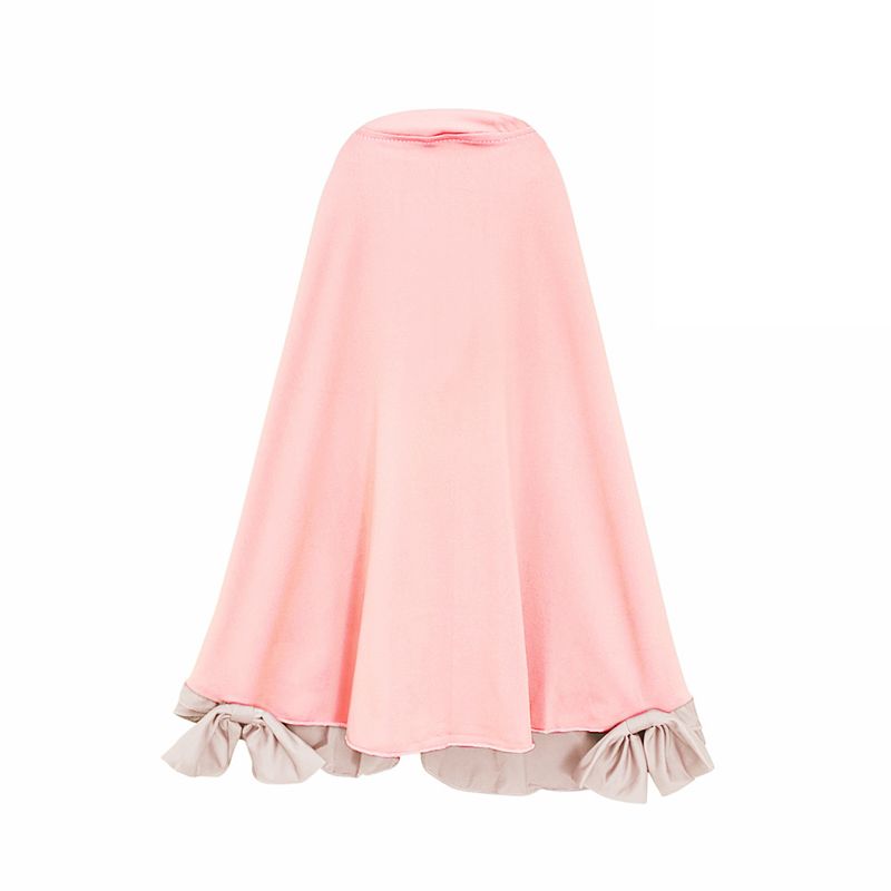 Kids’ Clothing Girls' spring and autumn long sleeved color blocked ruffled lace dress + bow headscarf two piece children's clothing set_voghion.com