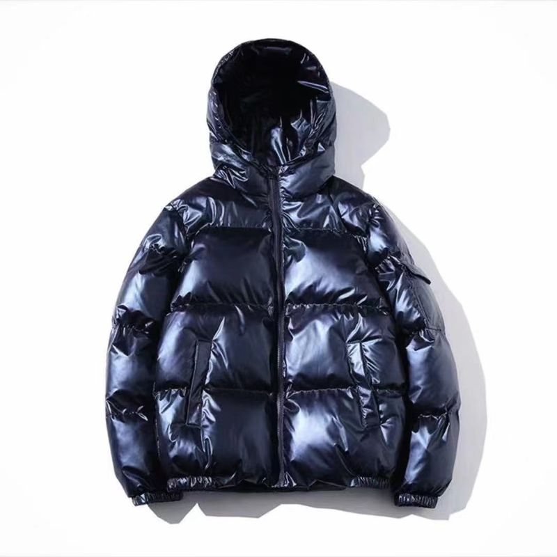 Piumino lucido da uomo in stile coreano – Cappotto invernale con cappuccio alla moda con un tocco urbano_voghion.com