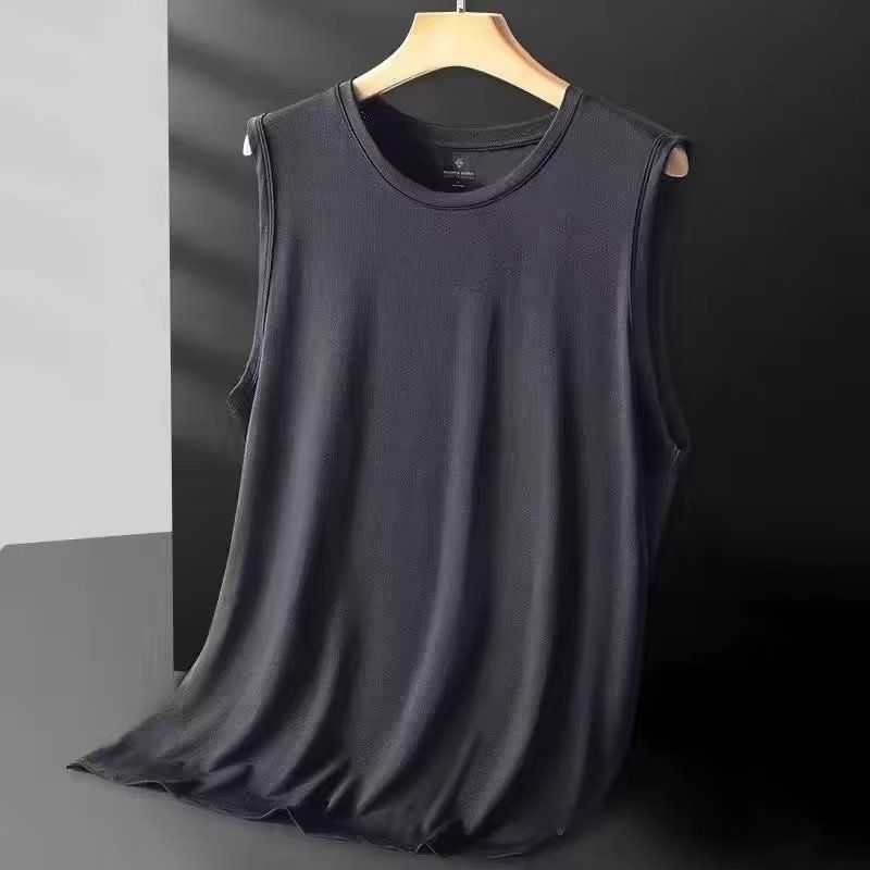 Ice Silk Vest Men's Sports Summer Quick-drying Thin T-shirt Cool Sense Sleeveless T-shirt Hollow Waistcoat Sweat Vest_voghion.com