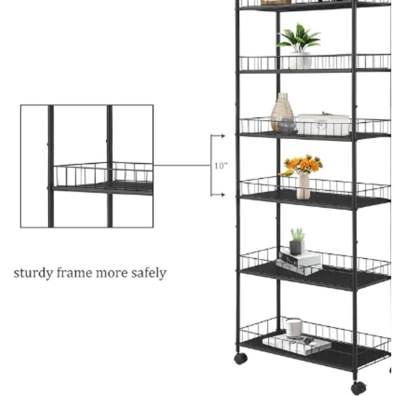 Storage Car Wheels Layer Line Slim With Shelves_voghion.com