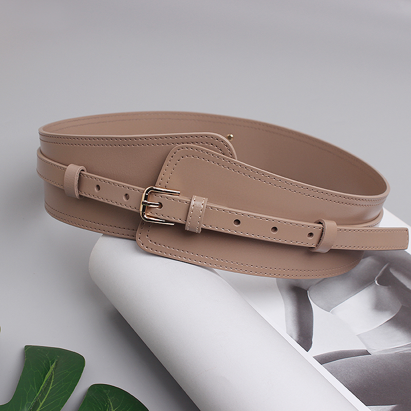 Ceinture large en cuir véritable pour femmes, jupe décorative pratique, manteau en laine, costume pull, ceinture polyvalente de style ins_voghion.com
