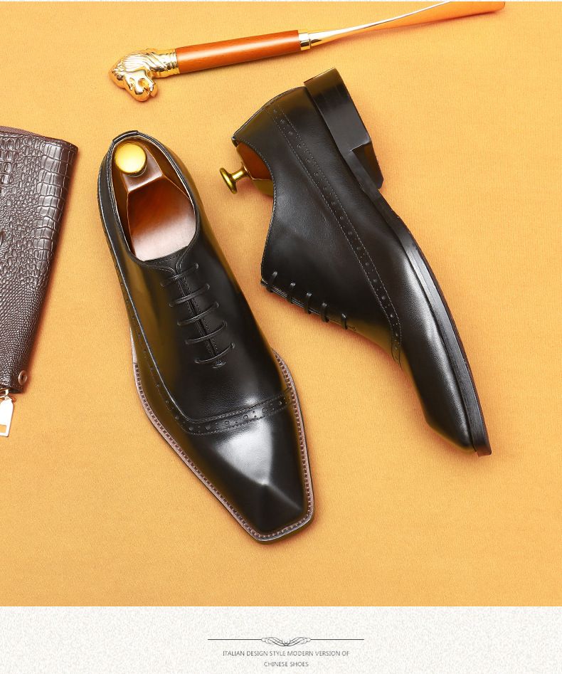 Chaussures en cuir pour hommes du commerce extérieur en cuir britannique Brock Carver Chaussures habillées_voghion.com