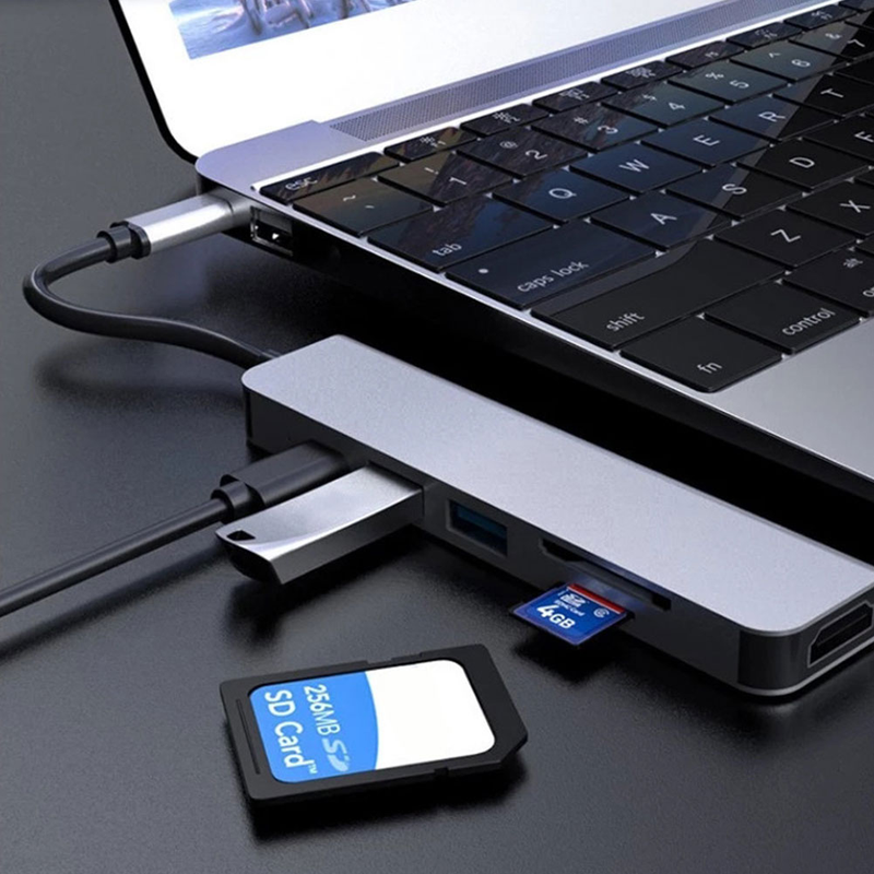 4/5/6/8 In 1 USB C HUB Typ C Zu HDMI-kompatibel USB 3,0 Adapter Typ C HUB Dock Für MacBook Pro Air IPad Pro USB C Splitter_voghion.com