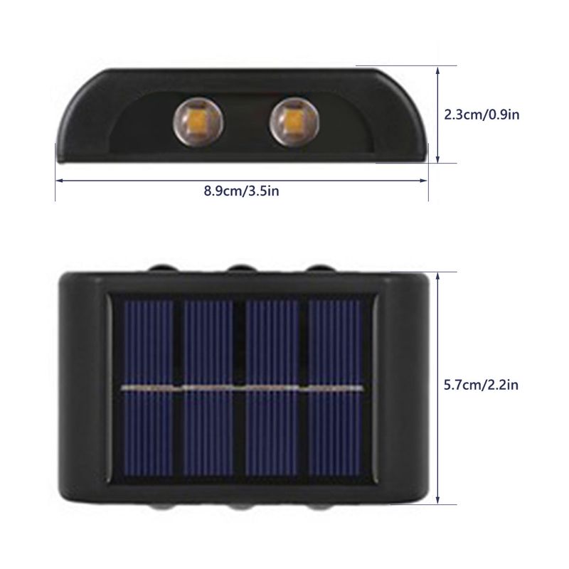 2PC Solar Væglampe Udendørs Vandtæt Have Lys Dekoration til Balkon Gårdsplads Gade Væglampe Have Solar Gadelys_voghion.com