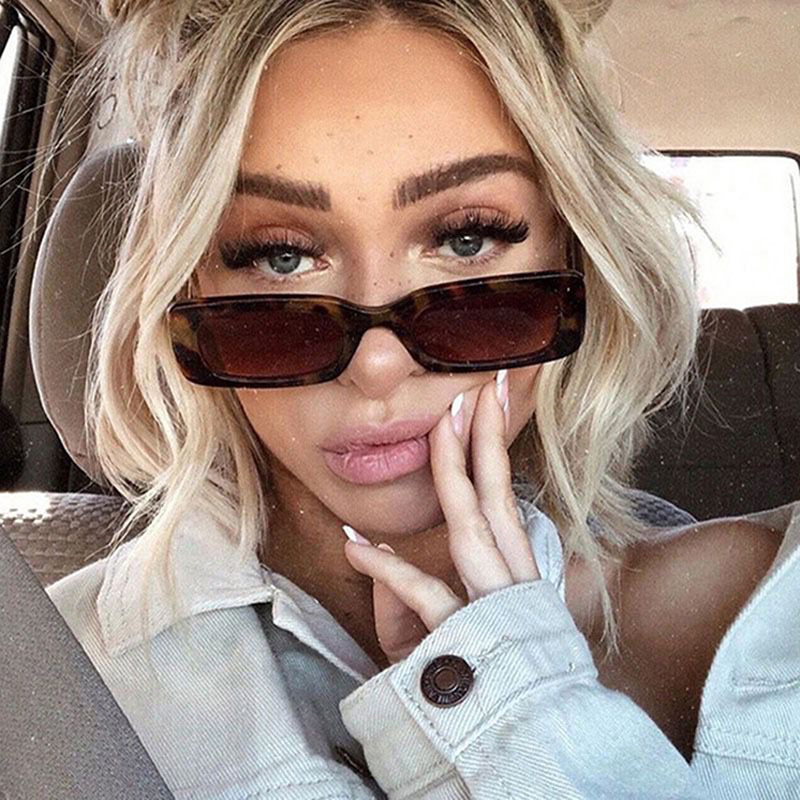 Moda Occhiali da sole quadrati neri Donna Marchio di lusso Occhiali da sole rettangolari piccoli Occhiali da sole sfumati femminili Specchio trasparente Oculos De Sol_voghion.com