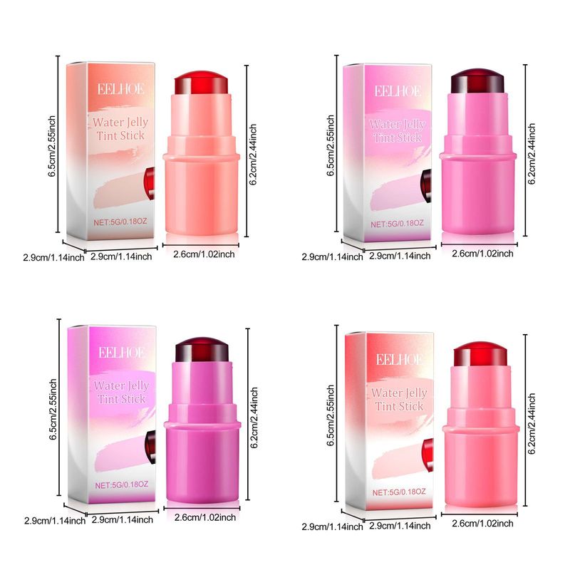 Hidratante Jelly Blush Gel bastão À prova d'água Monocromático Olhos Lábios e Bochecha Transparente Multiuso Bastão de maquiagem Cosméticos coreanos_voghion.com