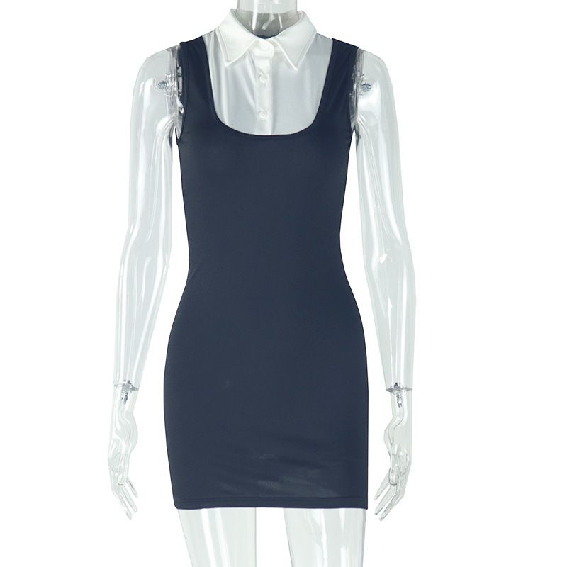 Vestito da donna all'uncinetto con scollo a V, senza maniche, attillato, elasticizzato, stile pesca, stile streetwear, mini aderente, stile club._voghion.com