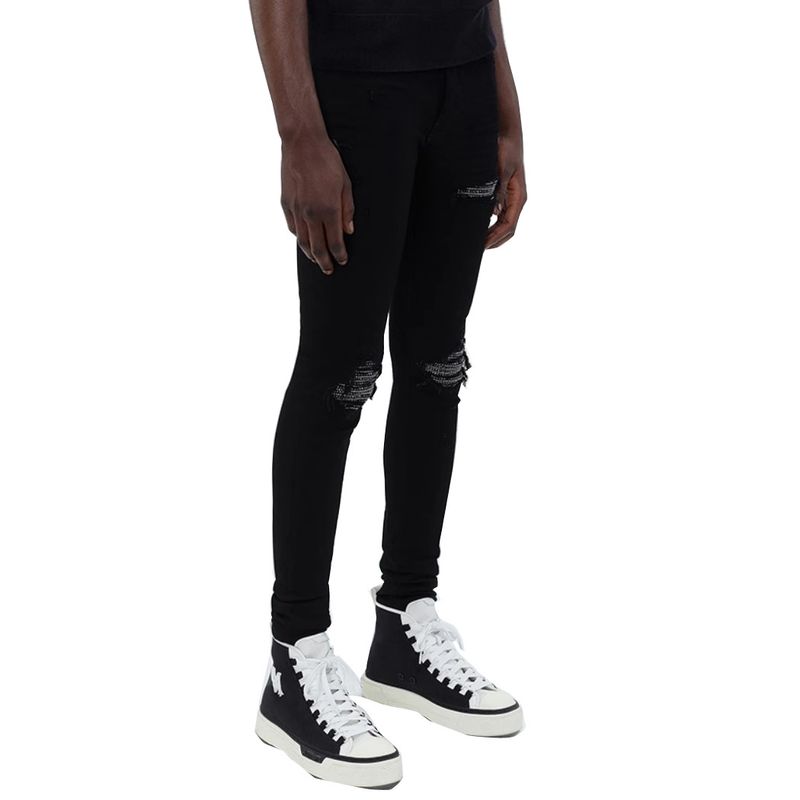 Ropa de hombre sin fugas de viento Estilo de invierno Invierno Tela de tres parches con diamantes Nuevo parche para hombre Agujero de parche Elástico ajustado High Street_voghion.com