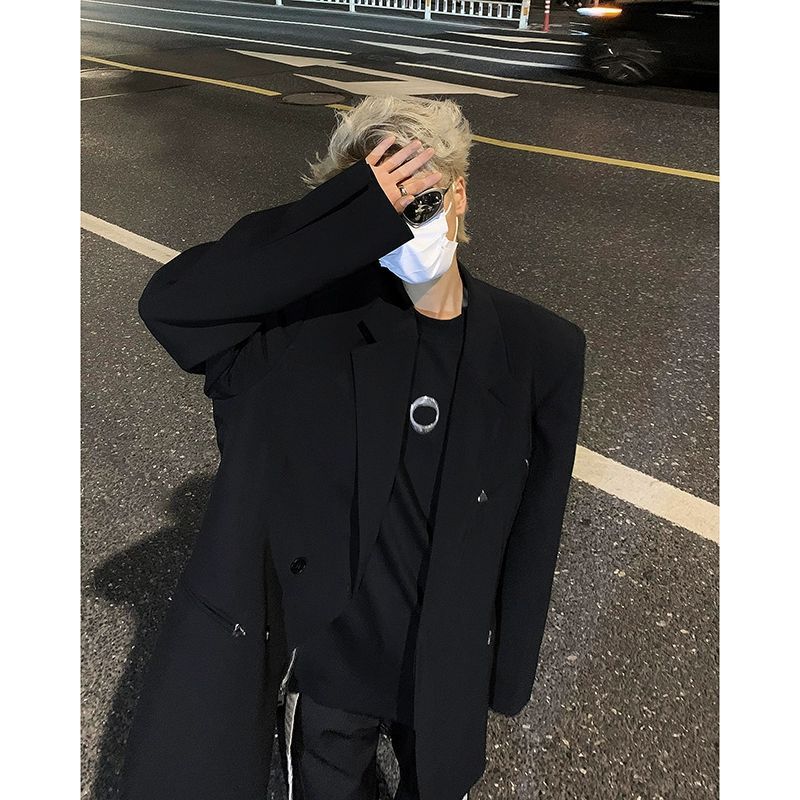 CT Blazer mit gepolsterten Schultern für Herren, Freizeitanzug für Frühling und Herbst, locker sitzende Jacke, stilvolles und trendiges High-End-Design,_voghion.com