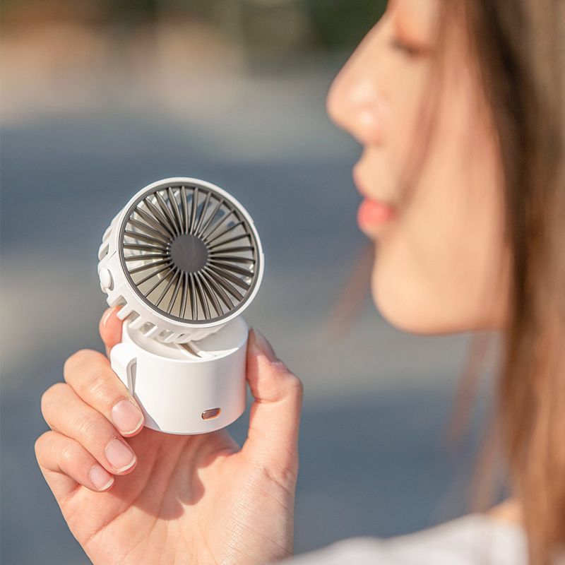 Kreativer tragbarer Mini-Ventilator mit hängendem Hals, wiederaufladbar über USB, geräuscharmer Handluftkühler für unterwegs, für Tischventilatoren im Büro, Zuhause_voghion.com