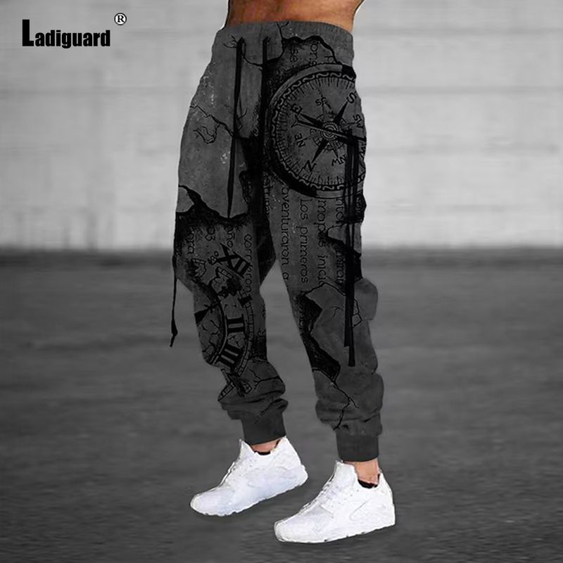 Plus Size 6xl Men Casual Elastic Waist Gothic Skull Print Trouser Mens Fashion Hip Hop Sweatpan Men's Stand Pocket_voghion.com