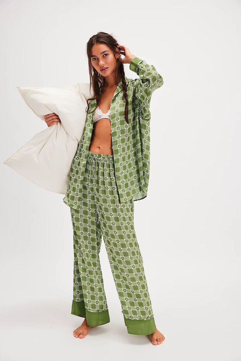 Damen Nachtwäsche Pyjamas Lose Home Kleidung Langarm Hemd Hosen Set Damenbekleidung_voghion.com